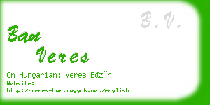 ban veres business card